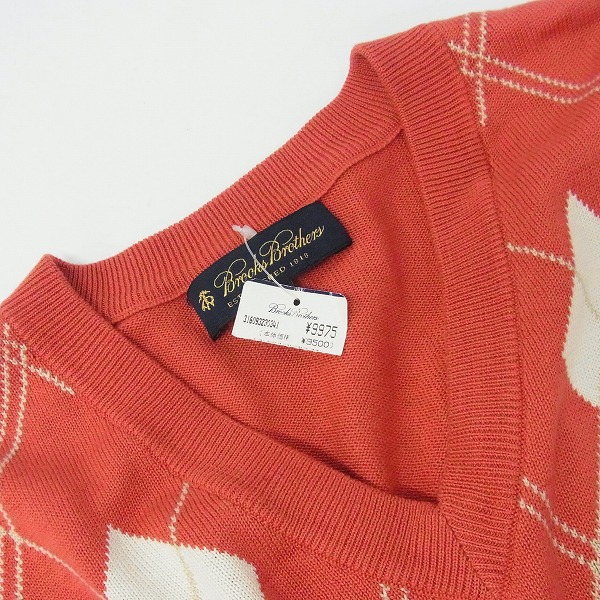 実際に弊社で買取させて頂いたBROOKS BROTHERS/ブルックスブラザーズ アーガイル柄 ニットベスト/Mの画像 6枚目