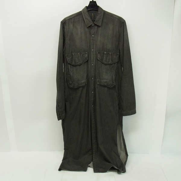 実際に弊社で買取させて頂いたMIHARAYASUHIRO/ミハラヤスヒロ ロングデニムシャツ 後染め/シワ加工 61023187/46