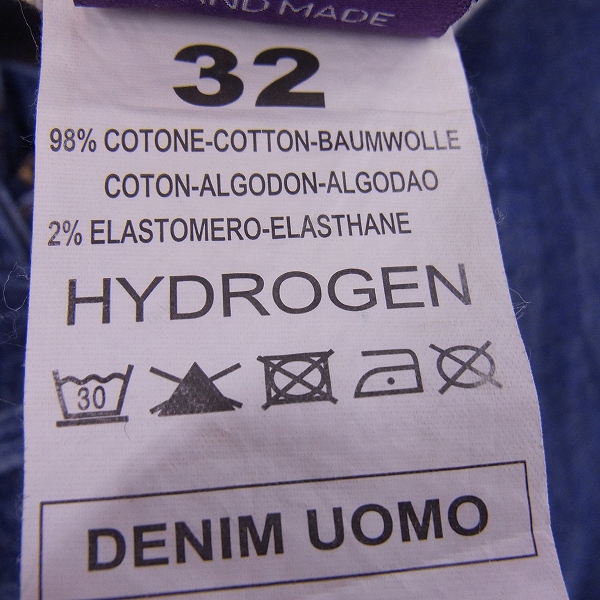 実際に弊社で買取させて頂いたHYDROGEN/H2J/ハイドロゲン インディゴデニムパンツ 32の画像 6枚目