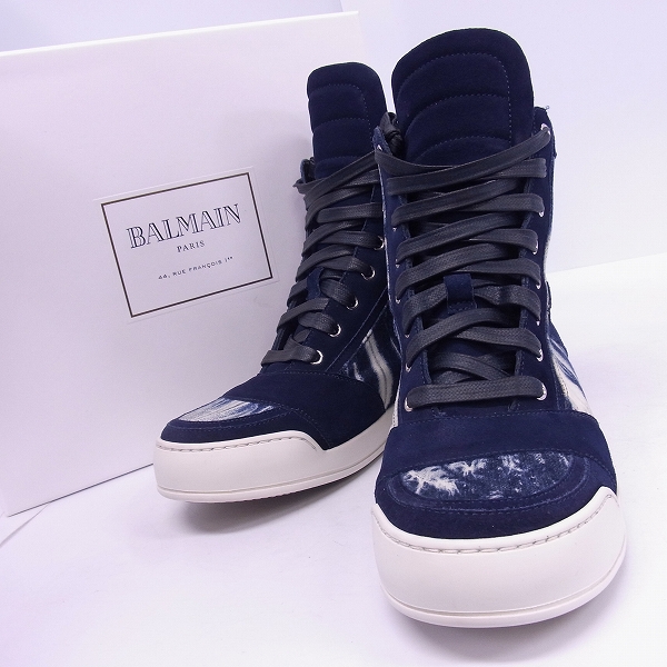実際に弊社で買取させて頂いたBALMAIN/バルマン タイダイ柄 サイドジップ ハイカット スニーカー /42