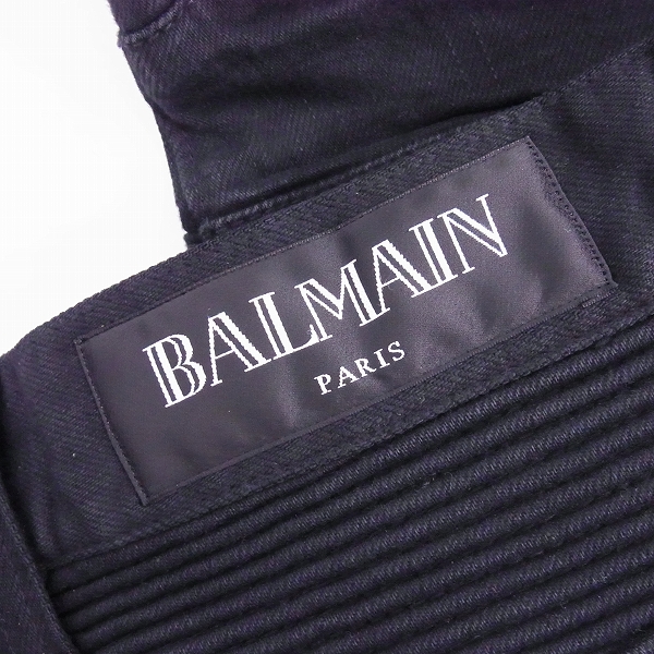実際に弊社で買取させて頂いたBALMAIN/バルマン バイカー デニムパンツ W5HT502C480/27の画像 2枚目