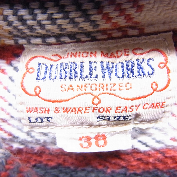実際に弊社で買取させて頂いたDUBBLEWORKS/ダブルワークス チェック ヘビー ネルシャツ/38の画像 2枚目