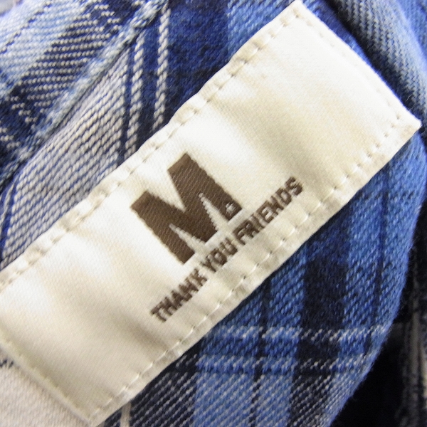 実際に弊社で買取させて頂いたM/エム インディゴチェックシャツ/XSの画像 2枚目