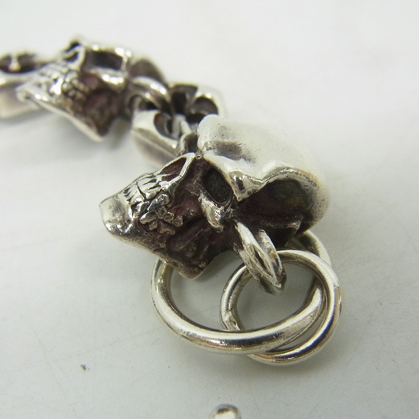 実際に弊社で買取させて頂いたCRAZY PIG/クレイジーピッグ 6サイコキラースカルリンク ブレスレット トライバルTバーの画像 6枚目