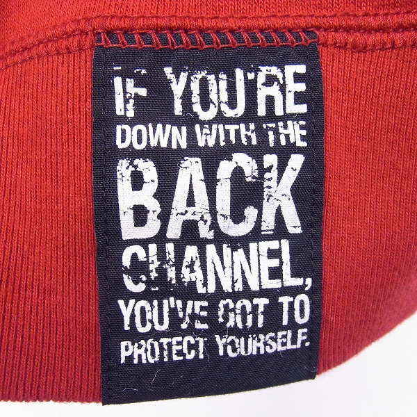 実際に弊社で買取させて頂いたBack Channel/バックチャンネル 裏起毛 ジップパーカー レッド/Lの画像 2枚目