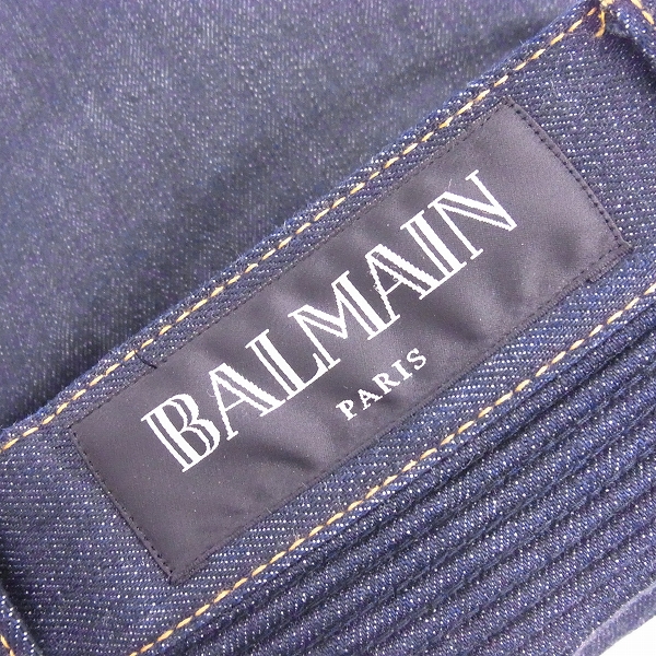 実際に弊社で買取させて頂いたBALMAIN/バルマン 15AW バイカー デニム パンツ W5HT551C710/27の画像 2枚目