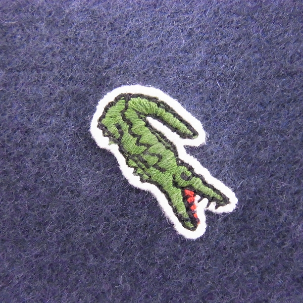実際に弊社で買取させて頂いた【未使用】LACOSTE/ラコステ  ウール＆カシミア フランネル マフラー ネイビー RE3140の画像 3枚目
