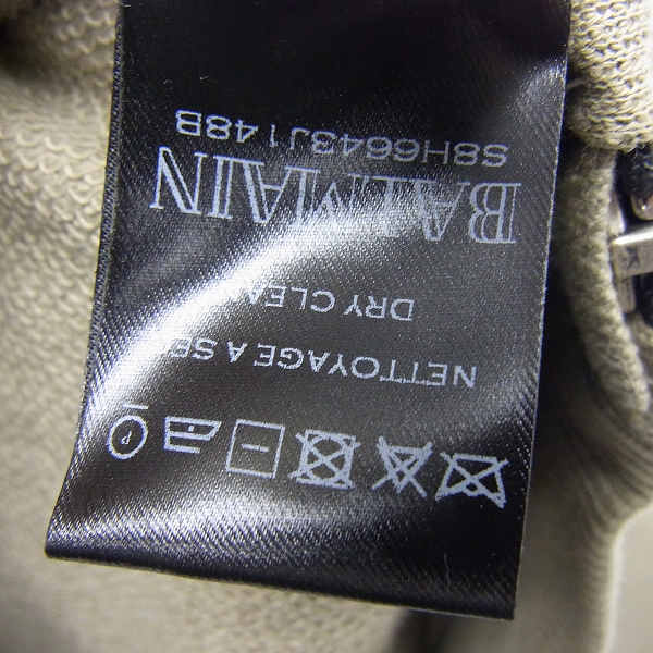 実際に弊社で買取させて頂いたBALMAIN/バルマン ジップ ワッペン付き パーカー S8H6643J148B/XSの画像 7枚目