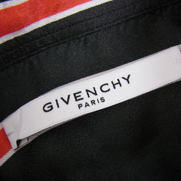 実際に弊社で買取させて頂いた【JPタグ】GIVENCHY/ジバンシー レッド＆ブラック ストライプ ロングスリーブ/長袖 シャツ BM603T Size：40の画像 2枚目