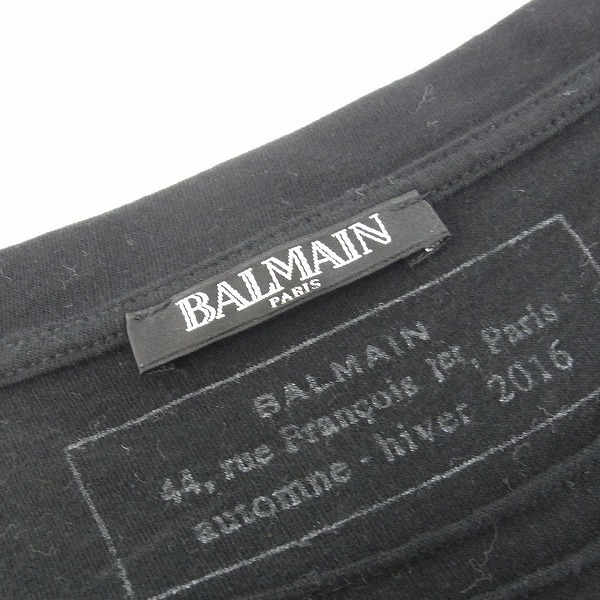 実際に弊社で買取させて頂いたBALMAIN/バルマン 16SS #BALMAIN WORLD 半袖Tシャツ ブラック/W6HJ6011005M/Sの画像 2枚目