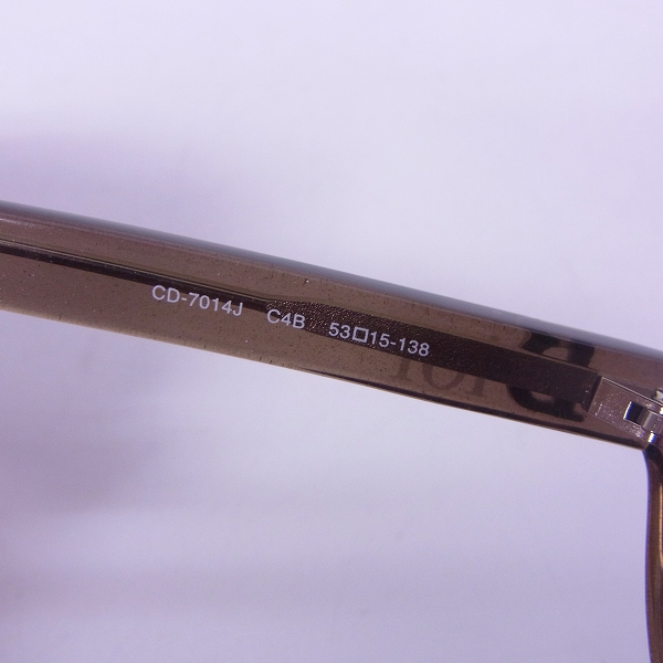 実際に弊社で買取させて頂いたChristian Dior/クリスチャンディオール メガネフレーム ブラウン CD-7014J C4Bの画像 4枚目