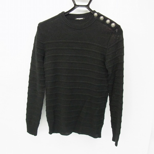 実際に弊社で買取させて頂いたBALMAIN/バルマン コンチョボタン付リネンニット/S6HM654D387R/XS