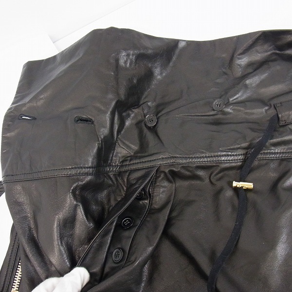 実際に弊社で買取させて頂いたBALMAIN/バルマン 16SS 牛革 レザー ハイウエスト サルエルパンツ S6HC524B223/XSの画像 3枚目