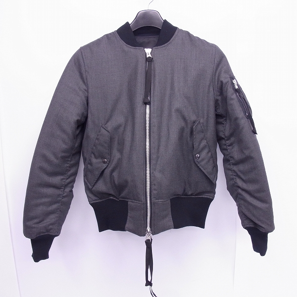 実際に弊社で買取させて頂いたuniform experiment/ユニフォームエクスペリメント 2018-19AW WOOL REVERSIBLE MA-1 UE189005/2の画像 2枚目