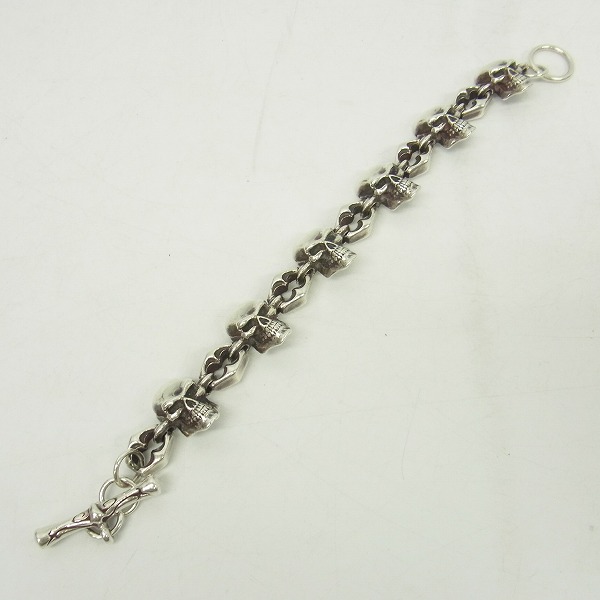 実際に弊社で買取させて頂いたCRAZY PIG/クレイジーピッグ 6サイコキラースカルリンク ブレスレット トライバルTバーの画像 5枚目