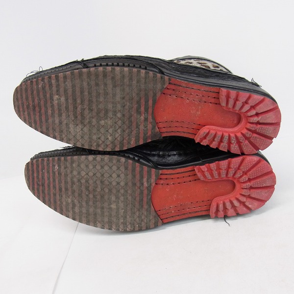 実際に弊社で買取させて頂いたHIROMU TAKAHARA/ヒロムタカハラ レオパード ハラコ装飾 レザーシューズ 42.5の画像 2枚目