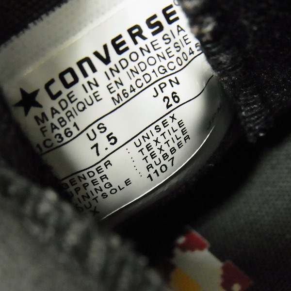 実際に弊社で買取させて頂いたCONVERSE/コンバース ALL STAR/オールスター SUPER MARIO/スーパーマリオ ハイカット スニーカー 1C361/26の画像 5枚目