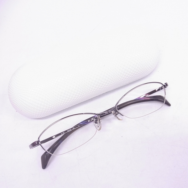 999.9 フォーナインズ メガネ 度付き ハーフリム チタン ケース付き 999.9 フォーナインズ メガネ 度付き ハーフリム チタン ケース付き