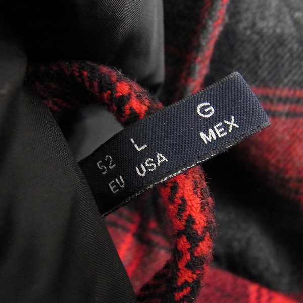 実際に弊社で買取させて頂いたARMANI JEANS/アルマーニジーンズ タータンチェック ダッフルコート 中綿入り/52の画像 6枚目