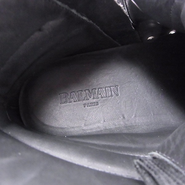 実際に弊社で買取させて頂いたBALMAIN/バルマン 15AW レザーハイカットスニーカー W5HT300BA40/43の画像 4枚目