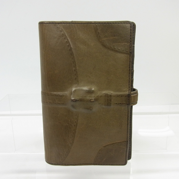 実際に弊社で買取させて頂いたMIHARAYASUHIRO/ミハラヤスヒロ あぶり出し加工 レザー手帳カバー