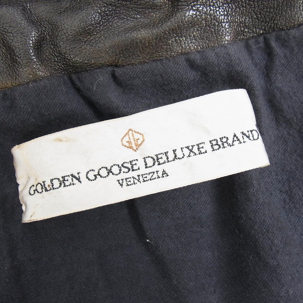 実際に弊社で買取させて頂いたGOLDEN GOOSE DELUXE BRAND/ゴールデングース 牛革/スタッズ ダブル レザーライダースジャケット G18U537/XXSの画像 2枚目