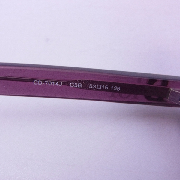実際に弊社で買取させて頂いたChristian Dior/クリスチャンディオール メガネフレーム パープル CD-7014J C5Bの画像 4枚目