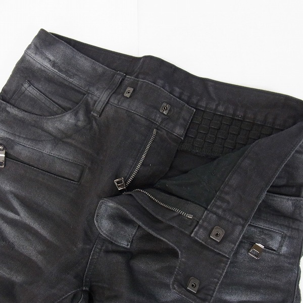 実際に弊社で買取させて頂いたBALMAIN/バルマン 14SS ボックスキルティングバイカーパンツ ブラック/S4HT537C489T/27の画像 2枚目