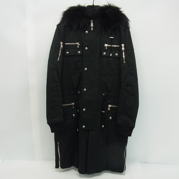 実際に弊社で買取させて頂いたBALMAIN/バルマン 18AW ファーパーカーコート w8h3819t361/44