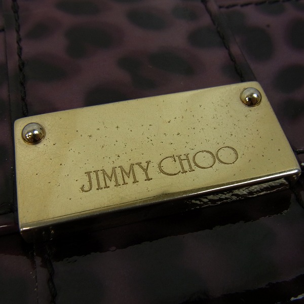 実際に弊社で買取させて頂いたJIMMY CHOO/ジミーチュウ 二つ折り Wホック 長財布 レオパ エナメルの画像 8枚目