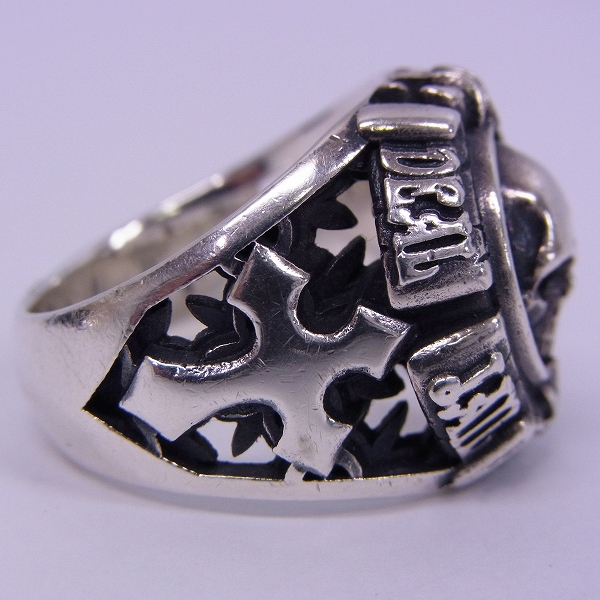 実際に弊社で買取させて頂いたDEAL DESIGN/ディールデザイン グリッドスカルカレッジ リング/18.5号の画像 3枚目