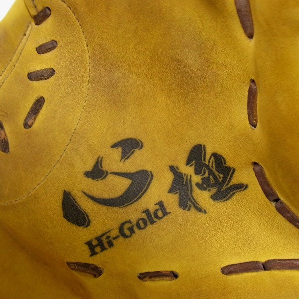 実際に弊社で買取させて頂いたHi-Gold/ハイゴールド 軟式用グローブ ファーストミット 心極 KKG-741F 右投げ用の画像 3枚目