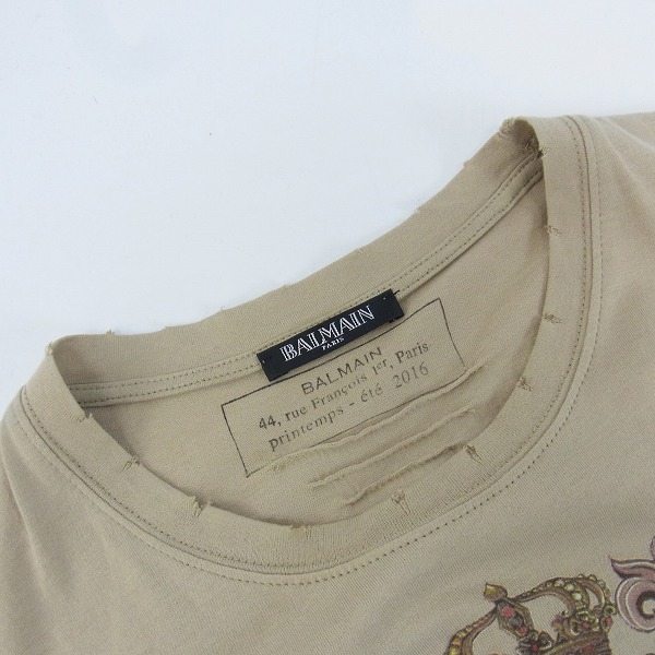 実際に弊社で買取させて頂いたBALMAIN/バルマン 16SS シールドプリントTシャツ S6HJ601I607D/XSの画像 7枚目