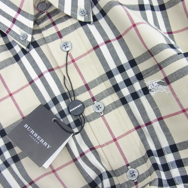 実際に弊社で買取させて頂いた【未使用】BURBERRY London/バーバリーロンドン ノバチェック柄/ホース刺繍 半袖シャツ Sの画像 5枚目