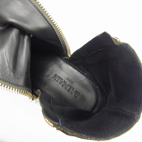 実際に弊社で買取させて頂いたBALMAIN/バルマン スエード サイドジップブーツ/43の画像 4枚目