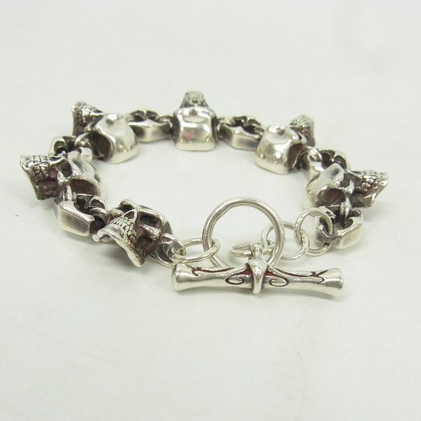 実際に弊社で買取させて頂いたCRAZY PIG/クレイジーピッグ 6サイコキラースカルリンク ブレスレット トライバルTバーの画像 2枚目