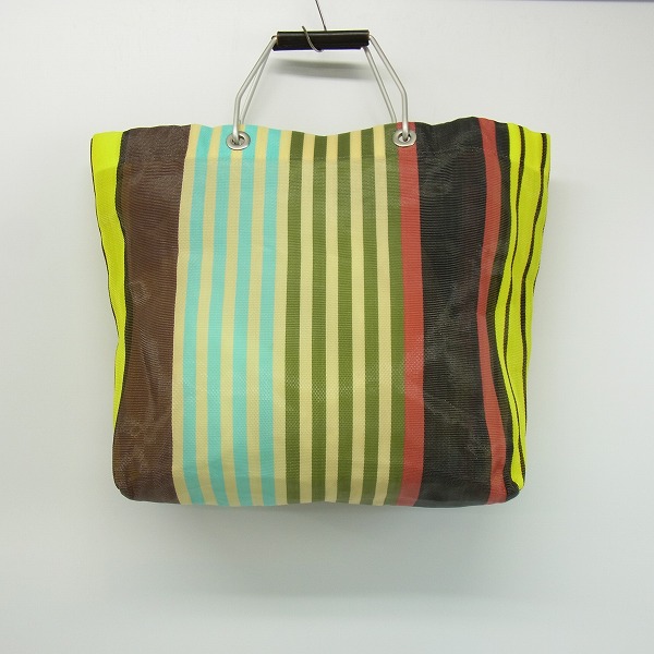 実際に弊社で買取させて頂いたMARNI/マルニ FLOWER CAFE ストライプ柄 トートバッグの画像 1枚目