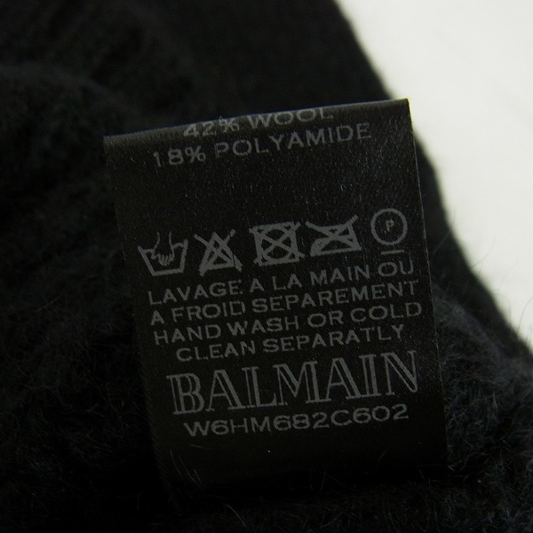 実際に弊社で買取させて頂いたBALMAIN/バルマン キッドモヘアケーブルクルーネックニット/W6HM682C602/XSの画像 4枚目