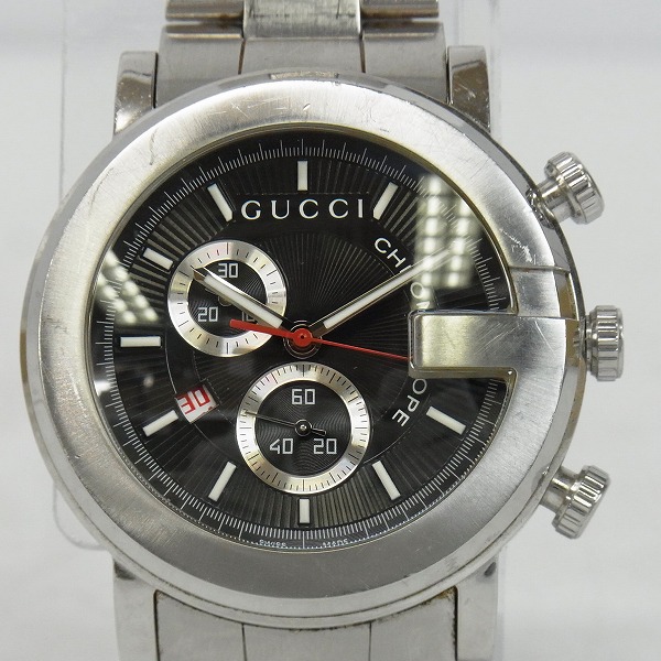 実際に弊社で買取させて頂いたGUCCI/グッチ Gクロノ 腕時計 ダブルバックル YA101309【動作未確認】の画像 0枚目