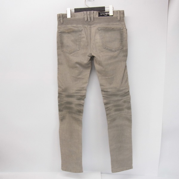 実際に弊社で買取させて頂いたBALMAIN/バルマン 14SS ダメージ加工 バイカーデニムパンツ/S4HT538C479/28の画像 1枚目