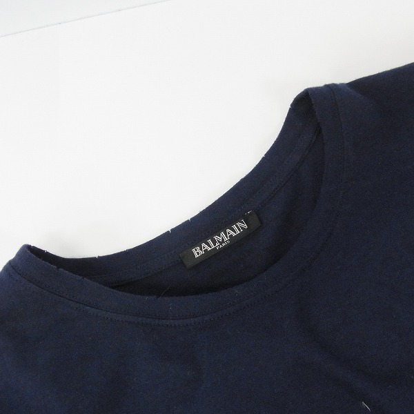 実際に弊社で買取させて頂いたBALMAIN/バルマン シルク無地Tシャツ/カットソー/W6HJ607D547/XSの画像 6枚目