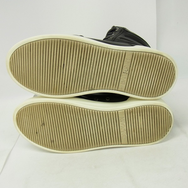 実際に弊社で買取させて頂いたBALMAIN/バルマン サイドジップ レザーハイカットスニーカー/42の画像 2枚目