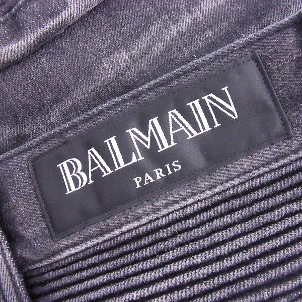 実際に弊社で買取させて頂いたBALMAIN/バルマン 16AW バイカー デニム パンツ W6HD572D204D/27の画像 2枚目