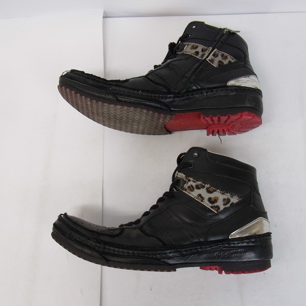 実際に弊社で買取させて頂いたHIROMU TAKAHARA/ヒロムタカハラ レオパード ハラコ装飾 レザーシューズ 42.5の画像 3枚目