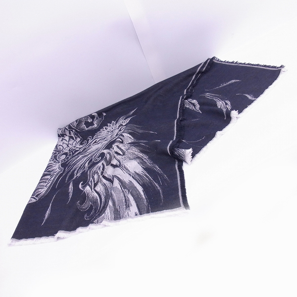 実際に弊社で買取させて頂いたBALMAIN/バルマン リバーシブル 総柄ストールの画像 2枚目