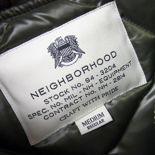 実際に弊社で買取させて頂いたNEIGHBORHOOD/ネイバーフッド ボアフード モッズコート NH-2814 カーキ/Mの画像 2枚目