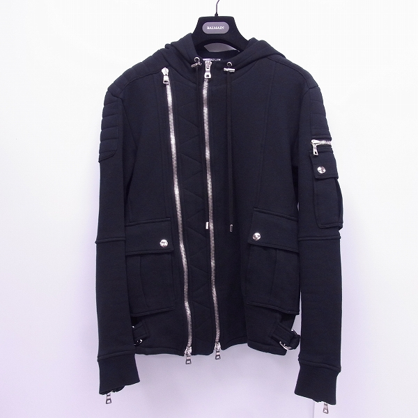 実際に弊社で買取させて頂いたBALMAIN/バルマン 14AW バイカーパーカー w4hj654b928/XS