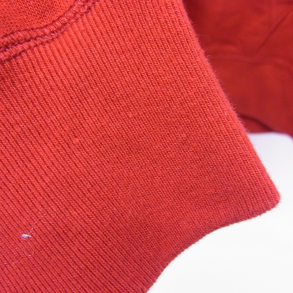 実際に弊社で買取させて頂いたBack Channel/バックチャンネル 裏起毛 ジップパーカー レッド/Lの画像 5枚目