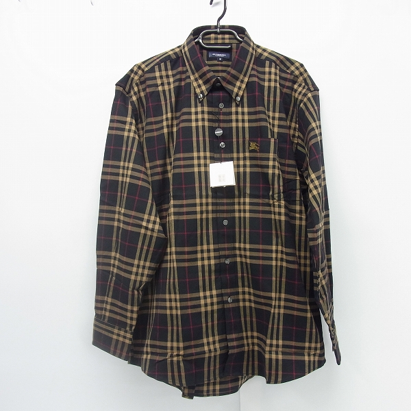 実際に弊社で買取させて頂いた【未使用】BURBERRY LONDON/バーバリーロンドン チェック柄/ホース刺繍 長袖シャツ M