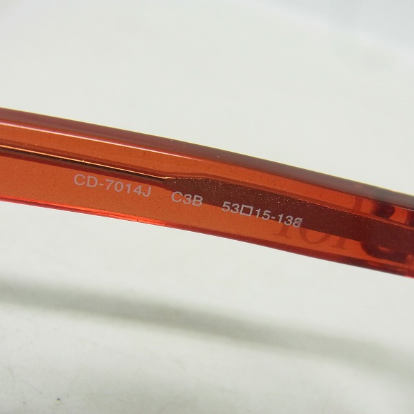 実際に弊社で買取させて頂いたChristian Dior/クリスチャンディオール メガネフレーム レッド CD-7014J C3Bの画像 6枚目